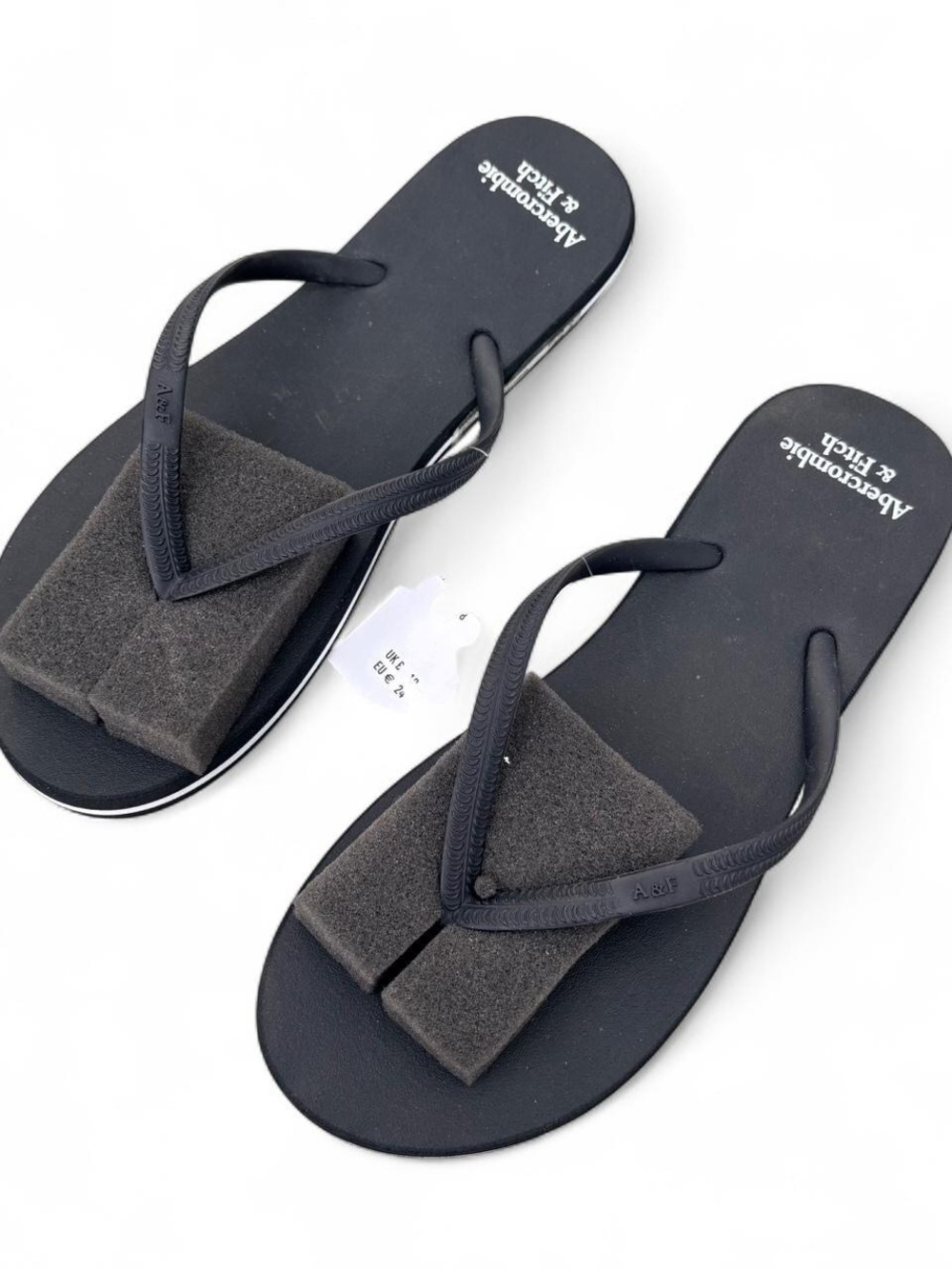 Abercrombie & Fitch Flip Flops – Black/White – Size 7/8 – Brand New - Picture 2 of 4